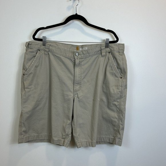 🛑 Carhartt Size 42 100240 - Tacoma Ripstop Short - 10 Inch Beige Relaxed Fit - Picture 4 of 9